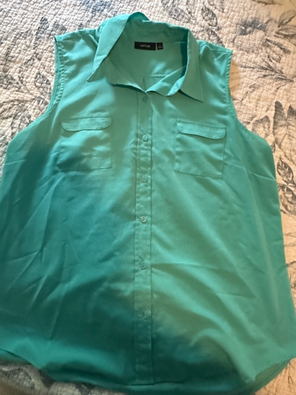 Apt. 9 Sleeveless Button-Front Shirt Jacket in Teal Green